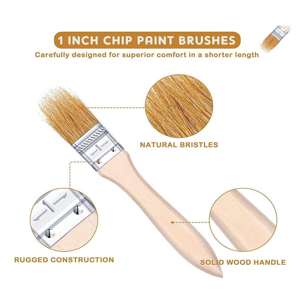 ABUH-100Pcs 1 Inch Chip Paint  - Wood Stain Brush review and price